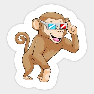 Monkey with Glasses Sticker